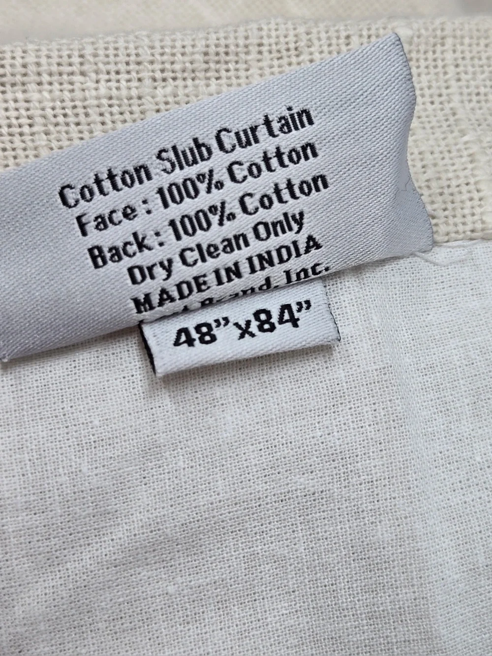 NWT QUINCE Set Of 2 48x84 Cotton Slub Curtains Natural 1089